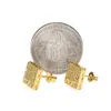 رجل الهيب هوب أقراط مجوهرات جودة عالية أزياء الذهب والفضة محاكاة الماس مربع القرط للرجال