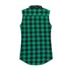 Hip-Hop Chris Brown Plaid Bez Rękawów Bez Rękawów Deskorolka Podwójna Zipper LK T-Shirt Spring SummerTank Top