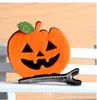 6 styles 2 inch girl hand clips beautiful cartoon Skeleton Spooky Ghost Bat Pumpkin hairpin for halloween party