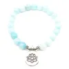 Sn1317 till salu Bohemia Smycken Kvinnors Armband Trendig Design Lotus Charm Yoga Armband Handmake Natural Stone Armband