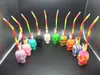 NIEUWE Lijst Handheld Skull Design Hookah Style Skulls Bubbler Unbreakable Silicone Bongs Food Grade Silica Gel Materiaal Luminous Design