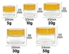 5 g, 10 g, 20 g, 30 g, 50 g, Reise-Mini-Cremeglas, Klarglasbehälter mit Gold-Schwarz-Silber-Kappe, Kosmetikverpackung F1221