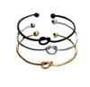 Liga de zinco de metal Rose Gravata Cor Gravata Nó Bracelete Pulseira Fashion Simples Buff Braceletes 4 Cores Tamanho Ajustável para Mulheres