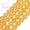 Beads de citrina redonda de 8mm, tamanho selecionável 2/3/4/6/8/10/12 / 14mm diy grânulos soltos para pulseira fazendo fio 15 "