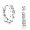 toute vente2017 Argent Plaqué Hoop Huggie Boucles D'oreilles Pour Les Femmes Blanc Cristal Zircone Petit Cercle Rond Créole Hoop Boucle D'oreille Bijoux De Mariage