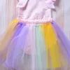 2018 Nouveau Bébé Fille Vêtements Enfants Tulle Paillettes Princesse Barboteuse Robe pour Fille Fête Formelle Mariage Anniversaire Tutu Arc-En-Robes Colorées