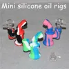 Mini Silikonvatten Bongs Rökning Hookah Rör Koncentrat Oil Dab Rig Dry Herb Wax Dabbing Bong Silicon Bubbler Rigs Gratis DHL