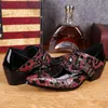 2018 man leather dress shoes Height Increased point toe man's shoes leopard man boots fashion stage Shoes Man, EU38-46!