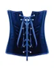 Corset licou bleu profond en tissu de velours de haute qualité avec fermeture à lacets sur le devant pour serrer la lingerie sexy C8454