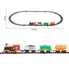 Classic Train Set for Kids with Smoke Realistic Sounds Light Remote Control Railway Car Christmas Gift Toy