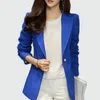 Ladies Blazer 2018 Długie rękawie Blaser Women Kurtka urzędowa biuro Biuro Kobieta żeńska femme królewska / czarna L18101302