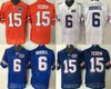 Ncaa Men Florida Gators College Football Jersey 6 Джефф Дрискел 15 Тим Тебоу 100% Ed Имя и номер - заводской магазин