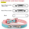 FLOWGOGO Personalizzato Cane Gatto inciso Colletto in Cuoio Intrecciato Personalizzato Gatto Colletti Pet Tag ID Per Piccoli Cani Medie