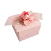 Nouveau Mariage Favor Boxes Creative Paper Cadeaux Boîtes Couleur rose avec ruban de dentelle Baby Douche fête Arr