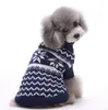 Navidad Mascota perro suéter azul suéteres rojos con patrón de copo de nieve perro invierno disfraces cálidos venta caliente ropa de cachorro