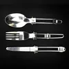 Set di posate da tavola in acciaio inox con forchetta facile da trasportare Set da tavola con set di stoviglie lungo manico di alta qualità 4 15hj BB