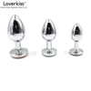 Loverkiss 3 teile/los silbrig Fetisch Bondage Edelstahl Anal Butt Plug Set, Anal Dilatator Sex Spielzeug für Anfänger, anal Plugs Kit D18111502