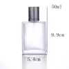 Wholesale 50ml Frosted Clear Empty Perfume Bottles Atomizer Refillable Square Scent Bottle For Perfume Cosmetics In Stock