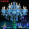 European modern living room lamp crystal chandelier candle lights bedroom hotel glass light fixtures