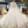 2019 robe de bal de luxe avec enveloppe détachable chérie dentelle appliquée perles perles paillettes balayage train robe de mari￩e robes de mariée de pays