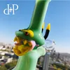 PlusPlus Glass bong 017 "мятный Дракон" уникальная мятная и желтая цветная пьянящая художественная труба с перколятором 7.5 " высота 14 мм женщина