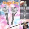 2 Pcs/Set Magic Folding Keys Funny Trick Toys for Kids Teens Adults Simple Alloy Magic Trick Props for Party Games Performance Gift