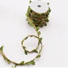 10 meter / Roll Diy Artificial Leaves Twine Wax String With Leaf Silk Leaves Flowers Garlands Hemp Rope Wedding Party Decoration