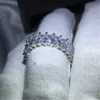 Anello da dito fatto a mano in argento sterling 925 taglio principessa 5A zircone Cz anelli di fidanzamento per fedi nuziali per donne gioielli da sposa