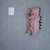 Baby rompertjes herfst lange mouw pasgeboren baby jongen meisje dinosaurus kostuum romper playsuit baby kleren met capuchon schattige kleding