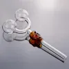 Double Bowl Glass Smoking Pipe Cool Accessories Hand Pipes Oil Burner Pipe Random Color