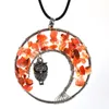7 чакра кварц натуральный камень дерево жизни сова ожерелье многоцветный кулон подвески ювелирные изделия