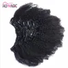 Ali Magic 4B 4C Kinky Clip Curly Hair Extension Nautral Color Clip-In Full Head 7 st Remy Hair 100g 120g