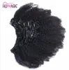 Ali Magic 4b 4c Kinky Clip Curly Hair Extension Nautral Color Clip-in Full Head 7 Stks Remy Hair 100g 120G