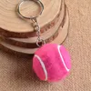 Mode Mini Tennis Ball geformt Schlüsselanhänger Sport Schlüsselanhänger für Geschenke Plüsch Tennisball hängen Schlüsselanhänger Kostenloser Versand