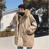 Men's Down & Parkas 2021 Winter Korean Style Thick Long Section Loose Large Fur Collar Hooded Cotton Coat Men's Jacket Black / Khaki Gr