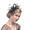 Bridal Hats Feathers Linen Flowers Hair Accessories Beading Girls Party Hair Decoration chapeau mariage femme5228248