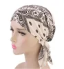 Hot New Design Women Bandana Scarf Pre Tied Chemo Hat Girls Ladies Fashion Beanie Turban Bowknot Long Tail Head Cap Top Quality