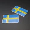 2st Aluminium Auto Car Sweden Swedish Flag Car Emblem Badge Decal Sticker för BMW VW Audi Buick Jeep Volvo Saab Tillbehör