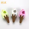 wholesale silicone smoking pipe ice cream hand pipes mini bongs cigarette tubes Herb smoking accessories glass tobacco bowl 420