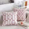 pink decorative throw pillow case embroidered chaise longue cushion cover geometric almofada ethnic floral cojines 45cm