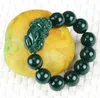 Monili di modo del braccialetto elastico naturale fortunato della pietra della mano del braccialetto di Qing Moyu PIXIU della giada naturale di Qing