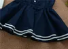 Odzież dziecięca 2018 Lato Dziewczynka Ubrania Księżniczka Granatowa Sukienka Sukienka Paski Baby Bez Rękawów Dress Casual Bebes Sailor Style Sukienki