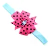 3 "Girls 헤어 액세서리 Flower Bowknot Leopard Dots 헤어 밴드 신축성 리본 보우 헤드 밴드 10 색