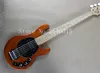 Guitarra Fábrica 2015 Nuevo Ernie Ball Musicman Música Hombre Picadura Ray Ray Natural Wood Transparente Naranja 5 String Bass Guitarra