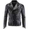 Men's Jackets Fashion Winter Leather Faux Jacket Korean Stylish Slim Fit Coats Men Moto Skull Suede For M-5xl