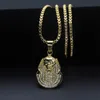 Men's African Jewelry Zinc Alloy/18K Gold Plated Egyptian Pharaoh Pendant Necklace 30" Box Chain Hip Hop