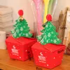 Joyeux noël boîte à bonbons sac 3D arbre de noël boîte-cadeau avec cloches boîte en papier sac cadeau conteneur fournitures Navidad GA489