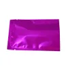 8/12cm 200pcs / lot violet haut ouvrir le sac d'emballage en papier d'aluminium thermoscellé thé snack alimentaire sous vide mylar sac d'emballage paquet de café Stor2220