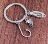 Fish Hooks Key Rings Metal Silver color LOVE YOU DAD Keychain Creative Keyring for Father Mens Fashion Jewelry Father's Day Gifts