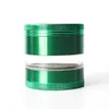 2.5inches Acrylic Hard Plastic tobacco Herb Grinder 4 layers Aluminum Alloy Grinder Smoking Accessory